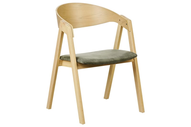 Sæt med 2 spisebordsstole Yuba - Lyst træ, grøn - Møbler - Stole & lænestole - Spisebordsstole & køkkenstole