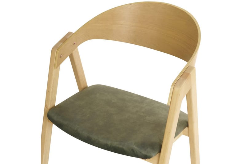 Sæt med 2 spisebordsstole Yuba - Lyst træ, grøn - Møbler - Stole & lænestole - Spisebordsstole & køkkenstole