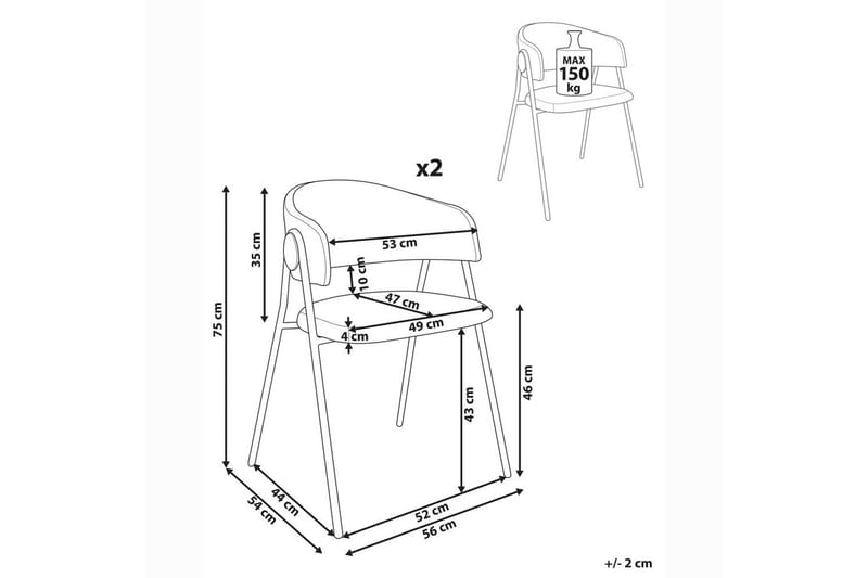 Sæt med 2 spisestole Alanson - Møbler - Stole & lænestole - Spisebordsstole & køkkenstole