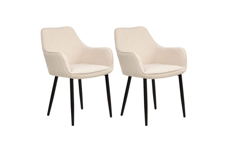 Sæt med 2 spisestole Alden - Beige, sort - Møbler - Stole & lænestole - Spisebordsstole & køkkenstole