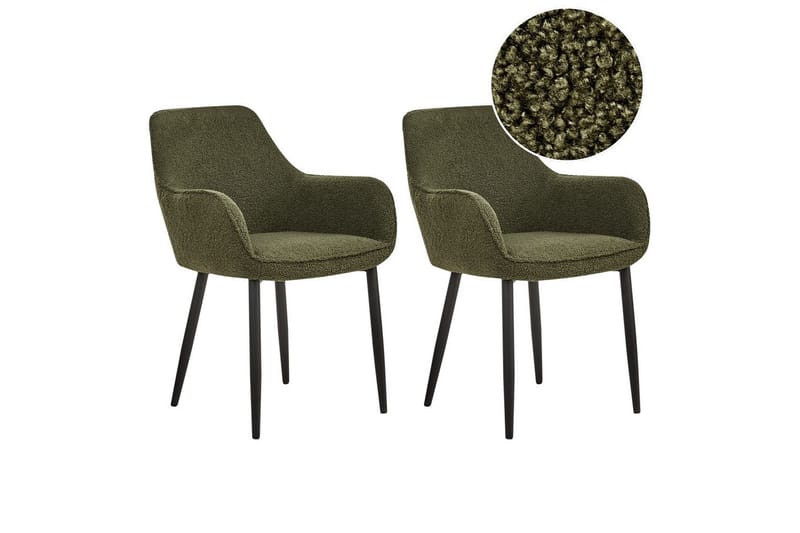 Sæt med 2 spisestole Alden, Grøn, Sort, Grøn, sort