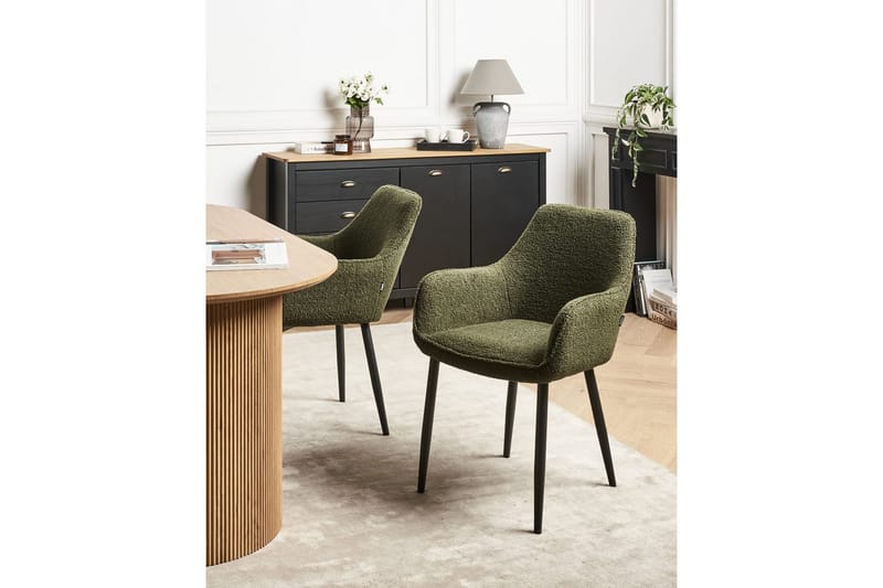 Sæt med 2 spisestole Alden - Grøn, Sort, Grøn, sort - Møbler - Stole & lænestole - Spisebordsstole & køkkenstole