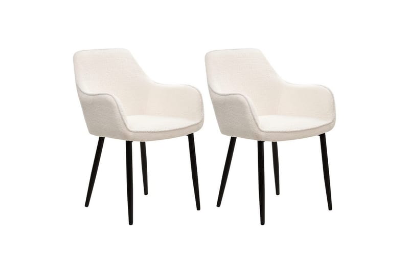 Sæt med 2 spisestole Alden - Hvid, Sort - Møbler - Stole & lænestole - Spisebordsstole & køkkenstole