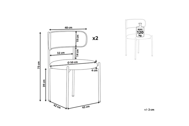 Sæt med 2 spisestole Andover - Lyst træ, beige - Møbler - Stole & lænestole - Spisebordsstole & køkkenstole