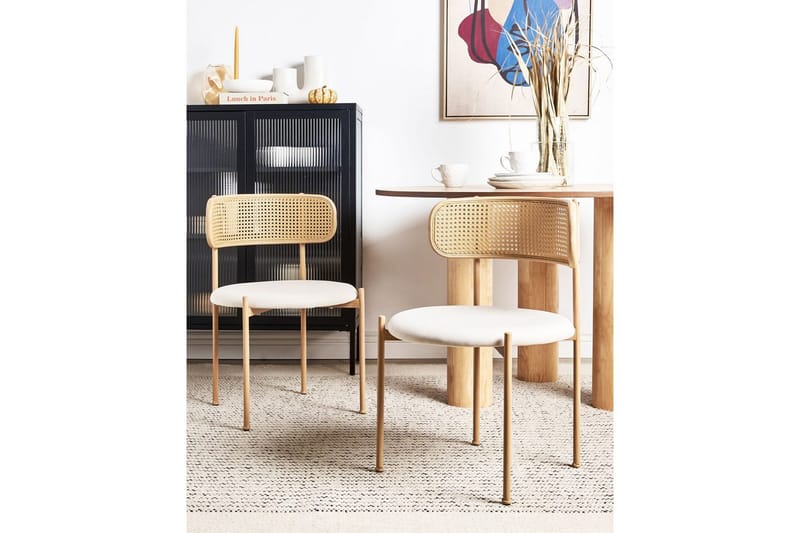 Sæt med 2 spisestole Andover - Lyst træ, beige - Møbler - Stole & lænestole - Spisebordsstole & køkkenstole