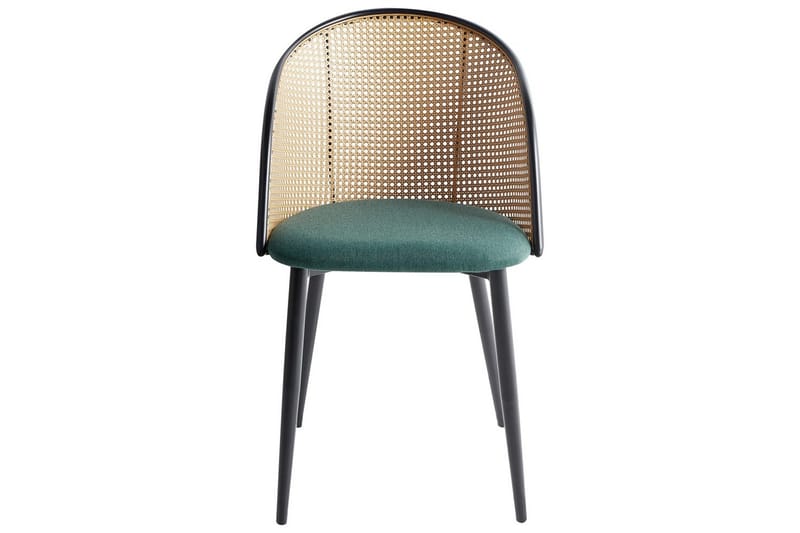 Sæt med 2 spisestole Cornell - Grønt, sort, lyst træ, Grøn, sort, lyst træ - Møbler - Stole & lænestole - Spisebordsstole & køkkenstole