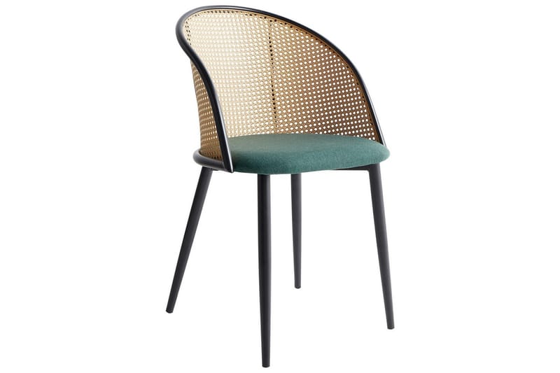 Sæt med 2 spisestole Cornell - Grønt, sort, lyst træ, Grøn, sort, lyst træ - Møbler - Stole & lænestole - Spisebordsstole & køkkenstole