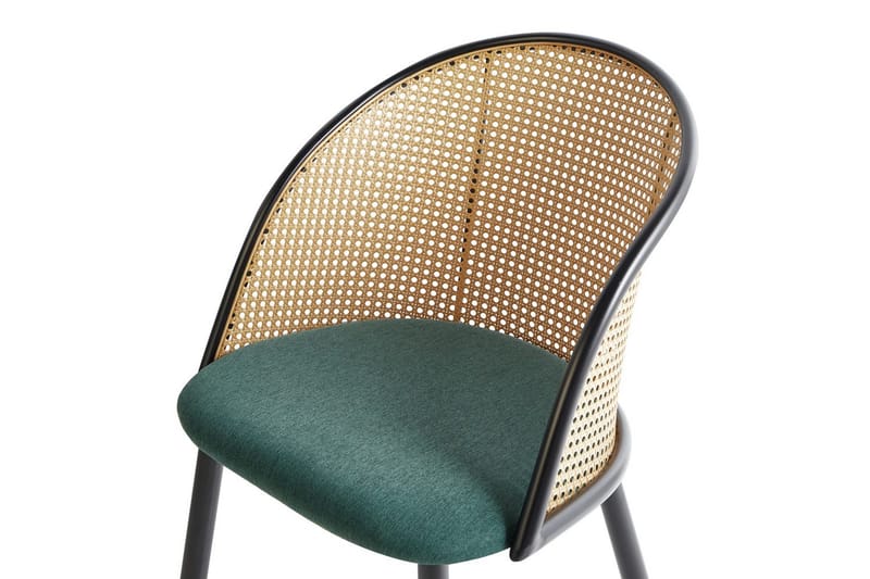 Sæt med 2 spisestole Cornell - Grønt, sort, lyst træ, Grøn, sort, lyst træ - Møbler - Stole & lænestole - Spisebordsstole & køkkenstole