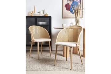 Sæt med 2 spisestole Cornell - Lyst træ, beige - Møbler - Stole & lænestole - Spisebordsstole & køkkenstole