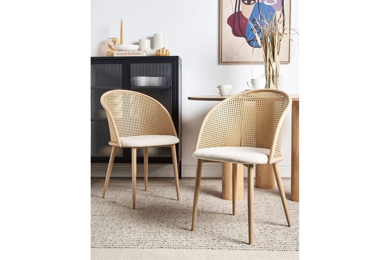 Sæt med 2 spisestole Cornell - Lyst træ, beige - Møbler - Stole & lænestole - Spisebordsstole & køkkenstole