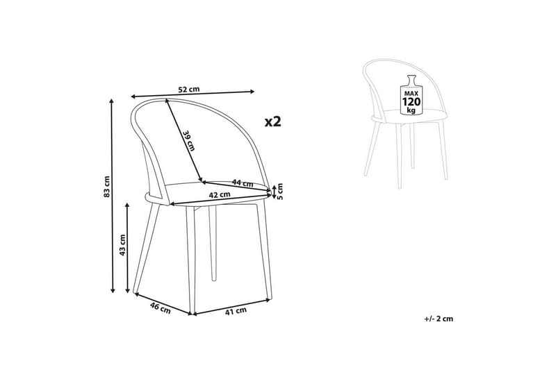 Sæt med 2 spisestole Cornell - Sort, beige, lyst træ - Møbler - Stole & lænestole - Spisebordsstole & køkkenstole