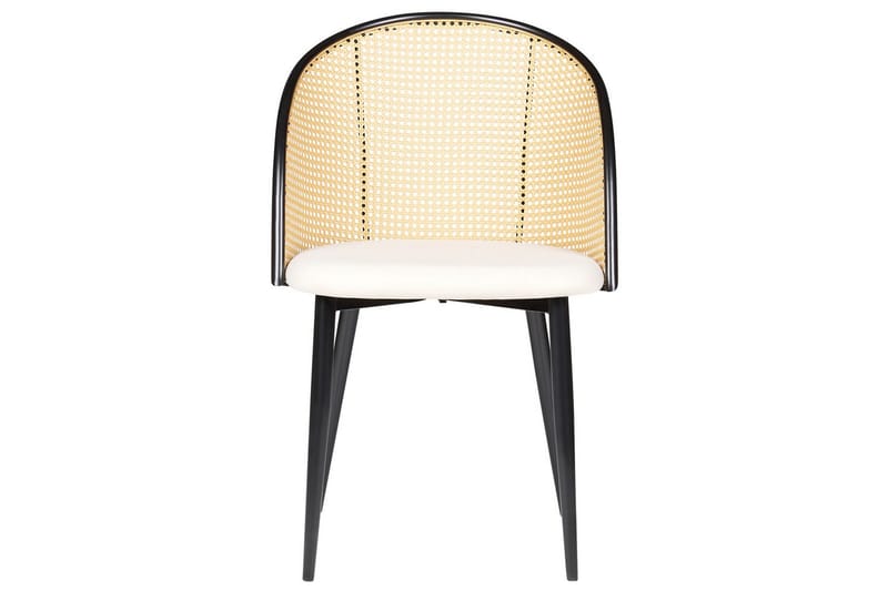 Sæt med 2 spisestole Cornell - Sort, beige, lyst træ - Møbler - Stole & lænestole - Spisebordsstole & køkkenstole