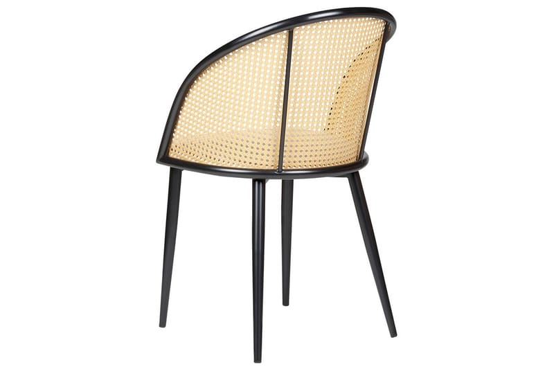 Sæt med 2 spisestole Cornell - Sort, beige, lyst træ - Møbler - Stole & lænestole - Spisebordsstole & køkkenstole