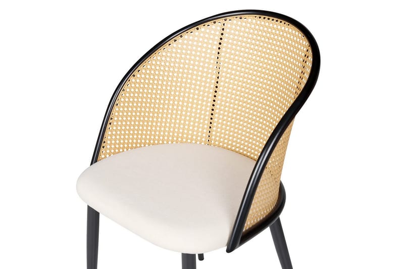 Sæt med 2 spisestole Cornell - Sort, beige, lyst træ - Møbler - Stole & lænestole - Spisebordsstole & køkkenstole