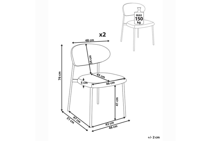 Sæt med 2 spisestole Cowley - Møbler - Stole & lænestole - Spisebordsstole & køkkenstole