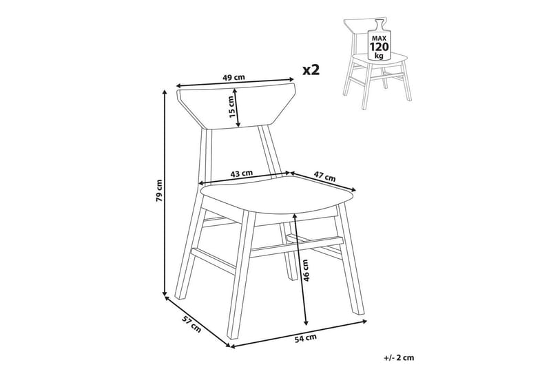 Sæt med 2 spisestole Hopkins - Brun, Beige - Møbler - Stole & lænestole - Spisebordsstole & køkkenstole