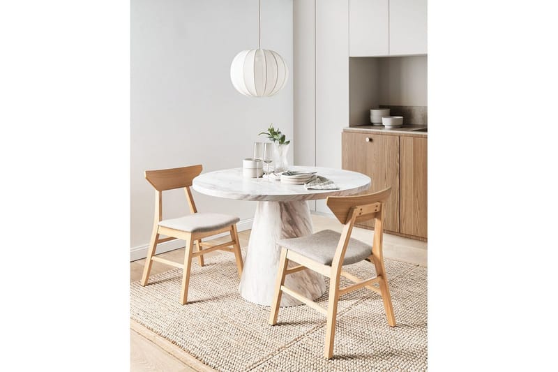 Sæt med 2 spisestole Hopkins - Brun, Taupe - Møbler - Stole & lænestole - Spisebordsstole & køkkenstole