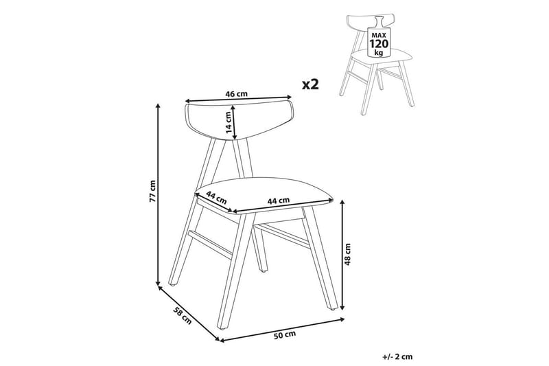 Sæt med 2 spisestole Lacota - Brun, grå - Møbler - Stole & lænestole - Spisebordsstole & køkkenstole