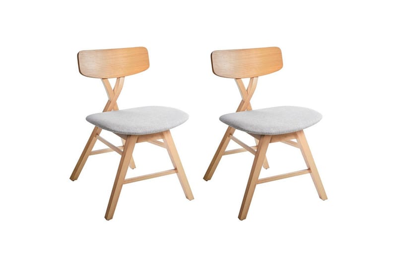 Sæt med 2 spisestole Leland, Brun, grå