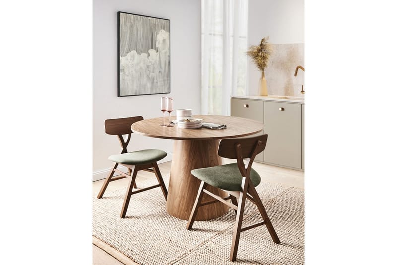 Sæt med 2 spisestole Leland - Brun, Grøn - Møbler - Stole & lænestole - Spisebordsstole & køkkenstole