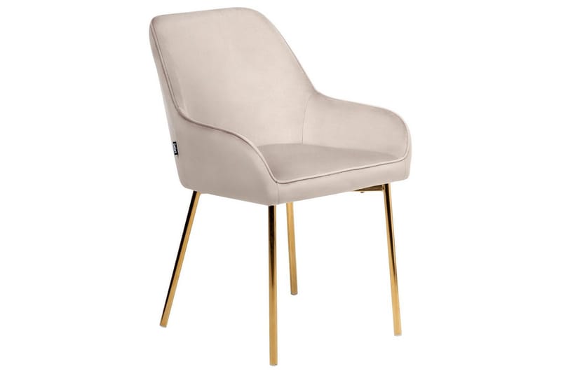 Sæt med 2 spisestole Loverna - Beige, guld/Fløjl, Beige, Guld/Fløjl - Møbler - Stole & lænestole - Spisebordsstole & køkkenstole