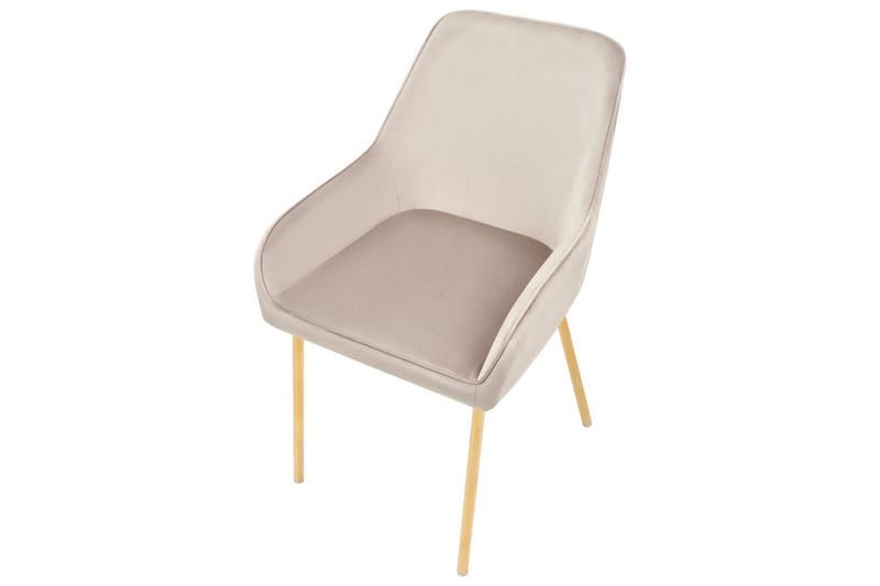 Sæt med 2 spisestole Loverna - Beige, guld/Fløjl, Beige, Guld/Fløjl - Møbler - Stole & lænestole - Spisebordsstole & køkkenstole