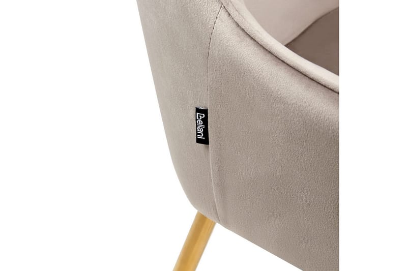 Sæt med 2 spisestole Loverna - Beige, guld/Fløjl, Beige, Guld/Fløjl - Møbler - Stole & lænestole - Spisebordsstole & køkkenstole