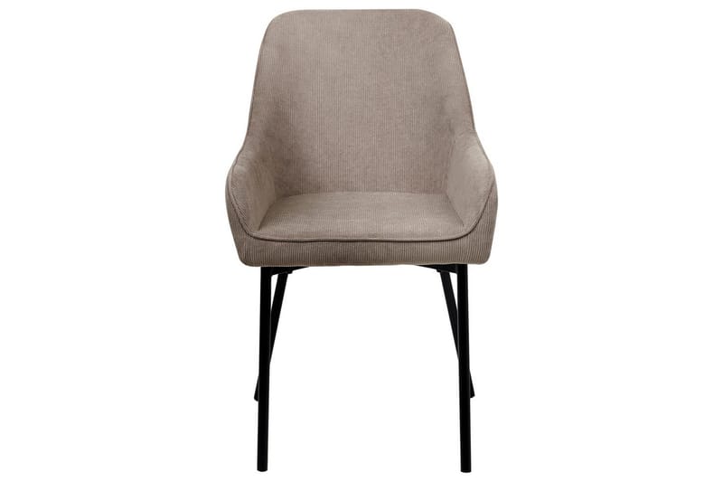 Sæt med 2 spisestole Loverna - Beige, sort/Fløjl, Beige, sort/Manchesterstof - Møbler - Stole & lænestole - Spisebordsstole & køkkenstole