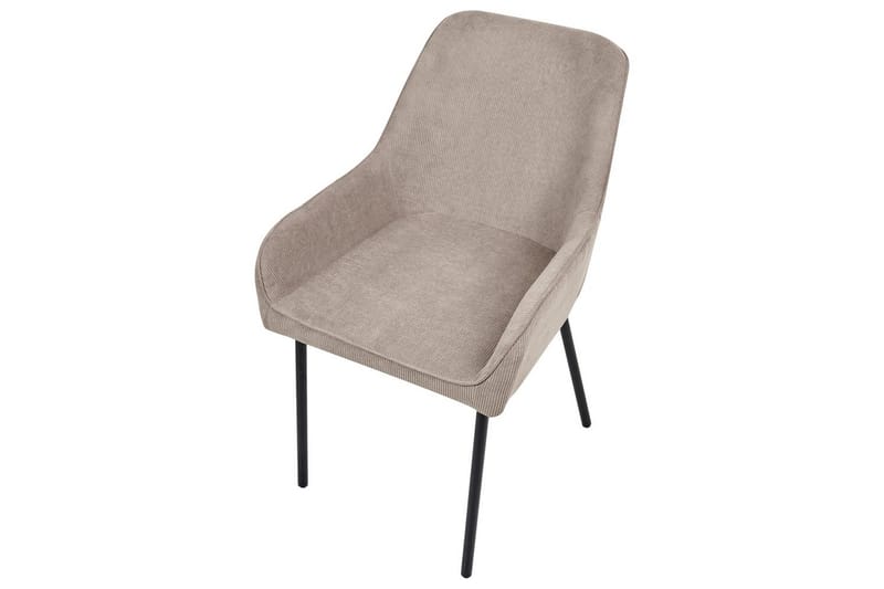 Sæt med 2 spisestole Loverna - Beige, sort/Fløjl, Beige, sort/Manchesterstof - Møbler - Stole & lænestole - Spisebordsstole & køkkenstole