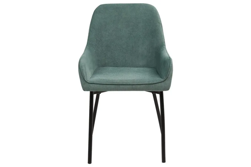Sæt med 2 spisestole Loverna - Grøn, Sort/Manchesterstof, Grøn, sort/møbelvelour - Møbler - Stole & lænestole - Spisebordsstole & køkkenstole