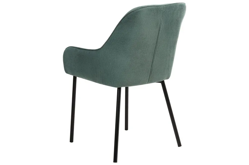 Sæt med 2 spisestole Loverna - Grøn, Sort/Manchesterstof, Grøn, sort/møbelvelour - Møbler - Stole & lænestole - Spisebordsstole & køkkenstole