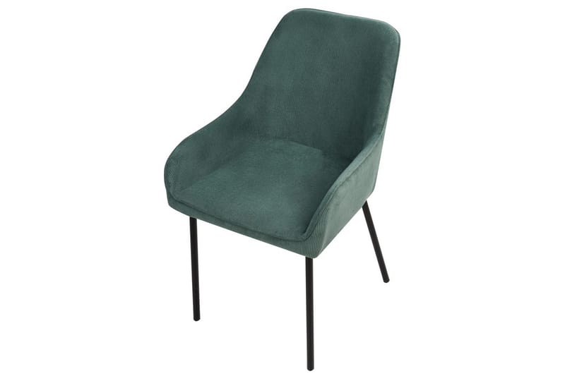 Sæt med 2 spisestole Loverna - Grøn, Sort/Manchesterstof, Grøn, sort/møbelvelour - Møbler - Stole & lænestole - Spisebordsstole & køkkenstole
