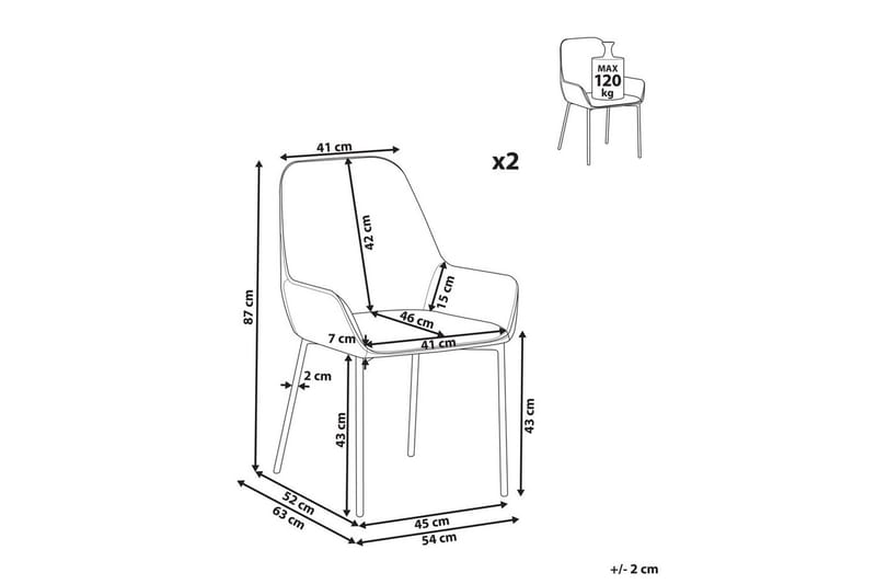 Sæt med 2 spisestole Loverna - Grønt, guld/Fløjl, Grøn, guld/fløjl - Møbler - Stole & lænestole - Spisebordsstole & køkkenstole