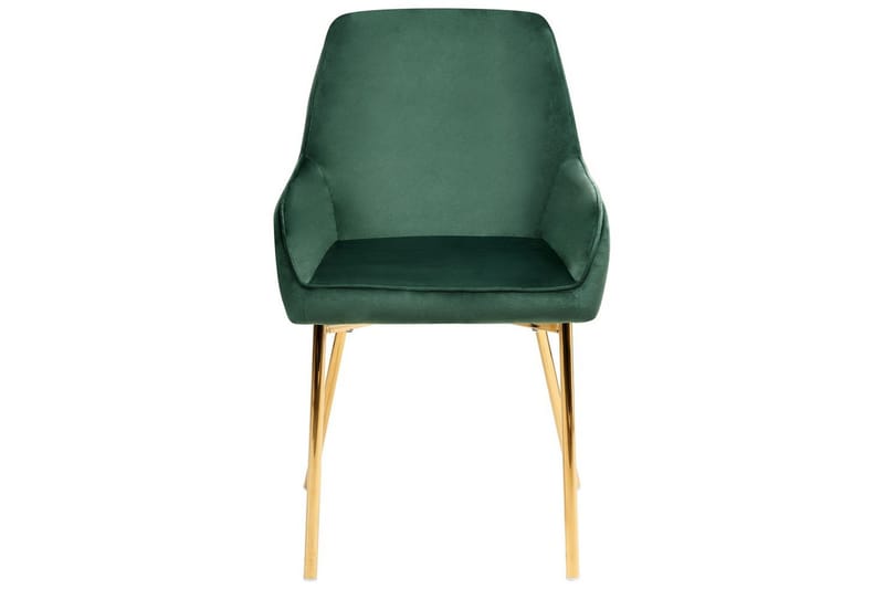 Sæt med 2 spisestole Loverna - Grønt, guld/Fløjl, Grøn, guld/fløjl - Møbler - Stole & lænestole - Spisebordsstole & køkkenstole