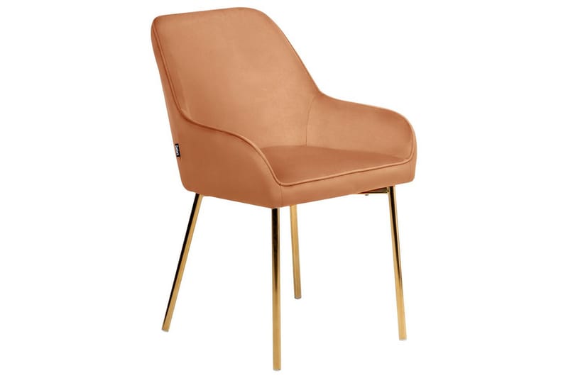 Sæt med 2 spisestole Loverna - Orange, guld/Fløjl, Orange, guld/fløjl - Møbler - Stole & lænestole - Spisebordsstole & køkkenstole