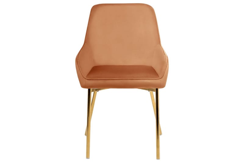 Sæt med 2 spisestole Loverna - Orange, guld/Fløjl, Orange, guld/fløjl - Møbler - Stole & lænestole - Spisebordsstole & køkkenstole