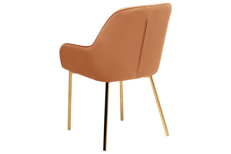Sæt med 2 spisestole Loverna - Orange, guld/Fløjl, Orange, guld/fløjl - Møbler - Stole & lænestole - Spisebordsstole & køkkenstole