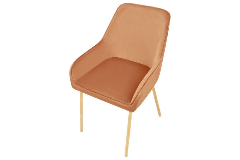 Sæt med 2 spisestole Loverna - Orange, guld/Fløjl, Orange, guld/fløjl - Møbler - Stole & lænestole - Spisebordsstole & køkkenstole