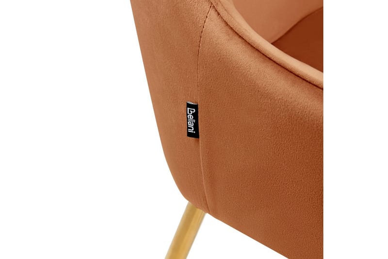 Sæt med 2 spisestole Loverna - Orange, guld/Fløjl, Orange, guld/fløjl - Møbler - Stole & lænestole - Spisebordsstole & køkkenstole