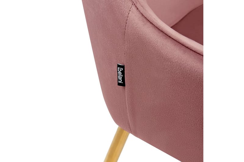 Sæt med 2 spisestole Loverna - Rosa, guld/Fløjl - Møbler - Stole & lænestole - Spisebordsstole & køkkenstole