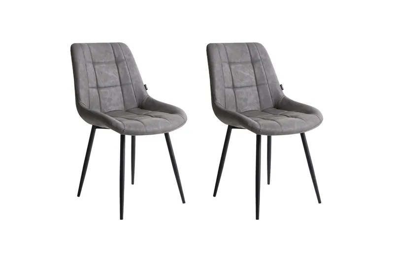 Sæt med 2 spisestole Melrose, Grå, sort