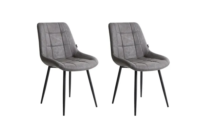 Sæt med 2 spisestole Melrose, Grå, sort