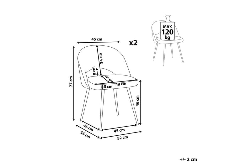 Sæt med 2 spisestole Onaga - Grøn, Sort - Møbler - Stole & lænestole - Spisebordsstole & køkkenstole