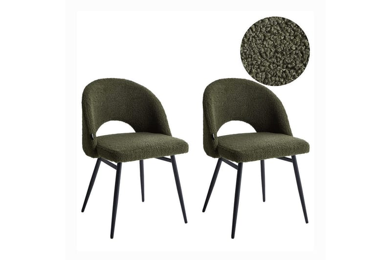 Sæt med 2 spisestole Onaga, Grøn, Sort