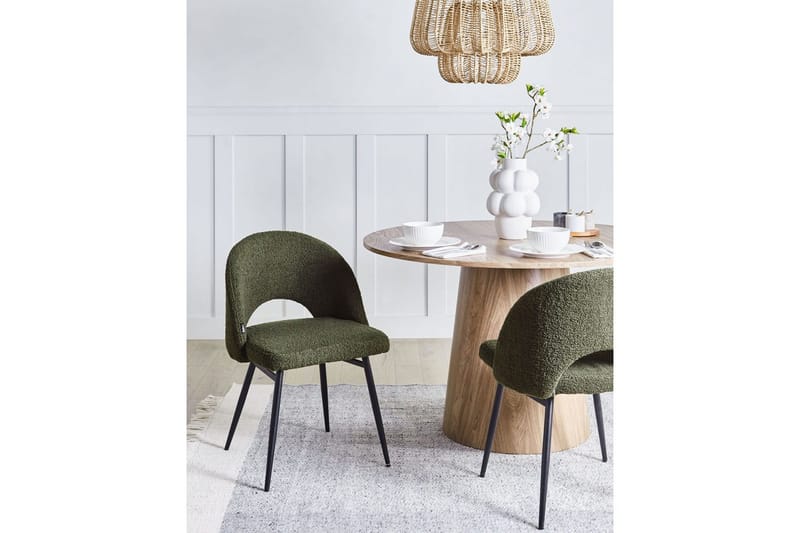 Sæt med 2 spisestole Onaga - Grøn, Sort - Møbler - Stole & lænestole - Spisebordsstole & køkkenstole
