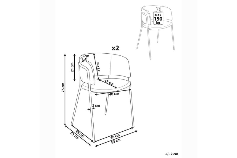 Sæt med 2 spisestole Springer - Møbler - Stole & lænestole - Spisebordsstole & køkkenstole