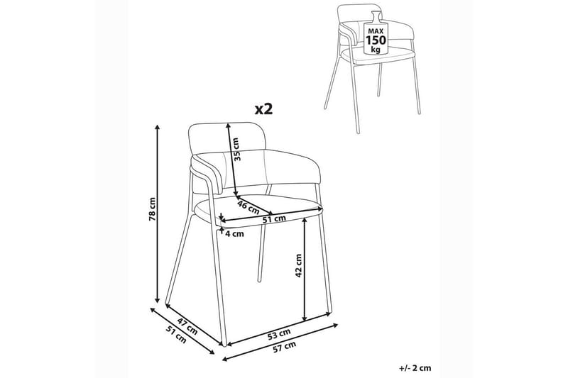 Sæt med 2 spisestole Paonia - Møbler - Stole & lænestole - Spisebordsstole & køkkenstole