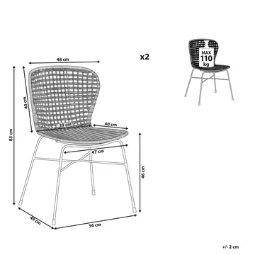 Sæt med 2 spisestuestole Elfros - Møbler - Stole & lænestole - Spisebordsstole & køkkenstole