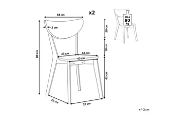 Sæt med 2 spisestuestole Roxby - Møbler - Stole & lænestole - Spisebordsstole & køkkenstole