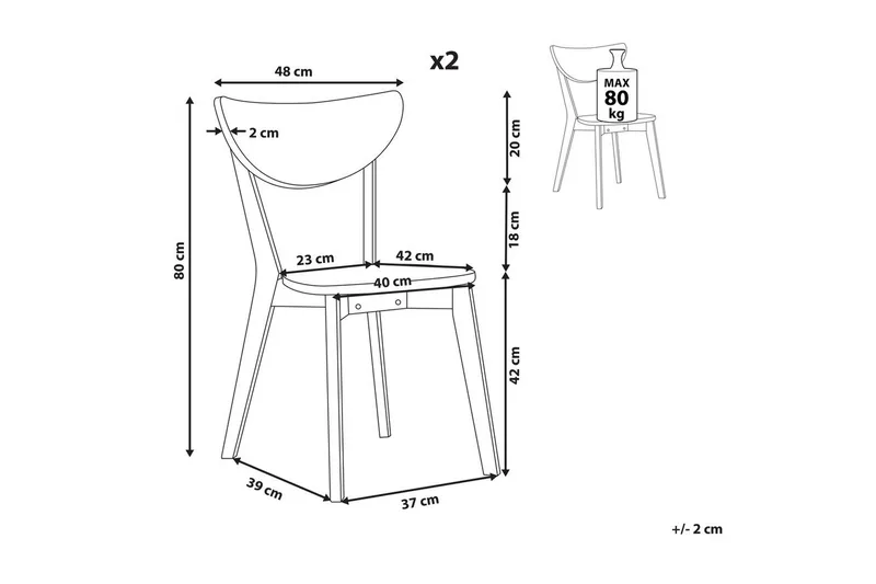 Sæt med 2 spisestuestole Roxby - Møbler - Stole & lænestole - Spisebordsstole & køkkenstole